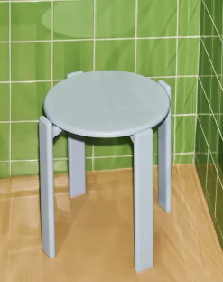 Outlet Tabouret Empilable Rey Bois Bleu / By Bruno Rey X Dietiker, 1971 - Bois - Unisexe Tabourets Bas
