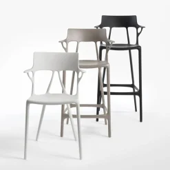 Cheap Tabouret Haut A.I Plastique/ 75 Cm - Concu Par Intelligence Artificielle - Recycle - Unisexe Tabourets De Bar D'extérieur