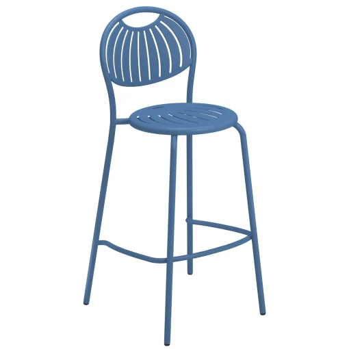 Cheap Tabouret Haut Coupole Metal Bleu / H 75 Cm - Unisexe Tabourets De Bar D'extérieur