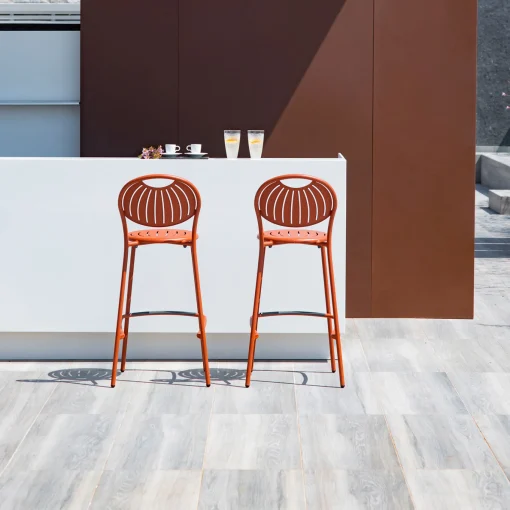 Cheap Tabouret Haut Coupole Metal Bleu / H 75 Cm - Unisexe Tabourets De Bar D'extérieur