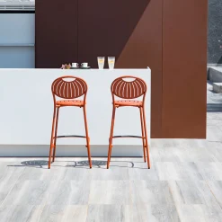 Discount Tabouret Haut Coupole Metal/ H 75 Cm - Unisexe Tabourets De Bar D'extérieur