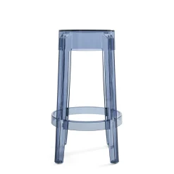 Flash Sale Tabouret Haut Empilable Charles Ghost Plastique Bleu / H 65 Cm - Unisexe Tabourets De Bar D'extérieur