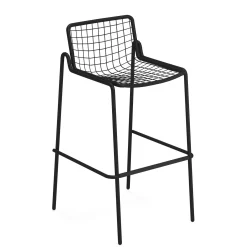 New Tabouret Haut Empilable Rio R50 Metal/ H 74 Cm - Unisexe Tabourets De Bar D'extérieur