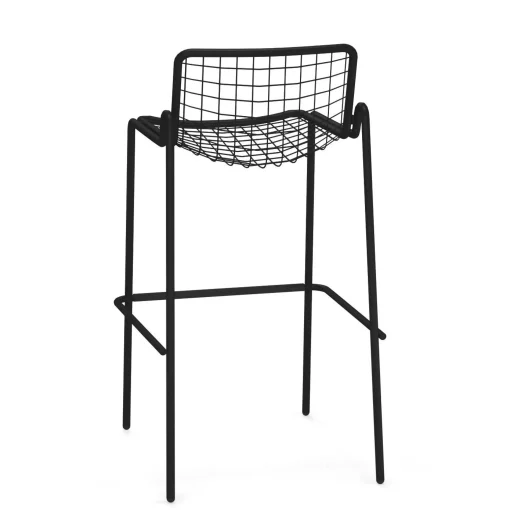 New Tabouret Haut Empilable Rio R50 Metal/ H 74 Cm - Unisexe Tabourets De Bar D'extérieur