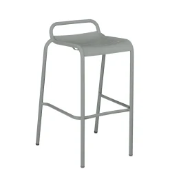 Cheap Tabouret Haut Luxembourg Metal Gris / Aluminium - H 78 Cm - Unisexe Tabourets De Bar D'extérieur