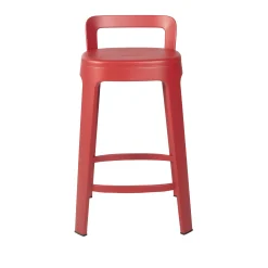 New Tabouret Haut Ombra Counter Metal/ Avec Dossier - H 65 Cm - Unisexe Tabourets De Bar D'extérieur