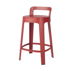 New Tabouret Haut Ombra Counter Metal/ Avec Dossier - H 65 Cm - Unisexe Tabourets De Bar D'extérieur