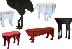 Outlet Tabouret Sultan Plastique Rouge / Table D'Appoint - L 52 X H 34 Cm - Unisexe Tabourets D'extérieur