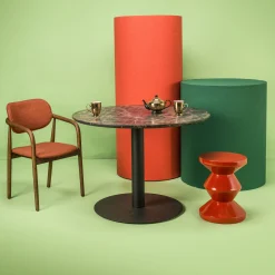 Discount Tabouret Zig Zag Plastique Rouge Orange / Plastique Laque - Unisexe Tabourets Bas