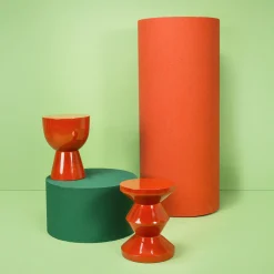 Discount Tabouret Zig Zag Plastique Rouge Orange / Plastique Laque - Unisexe Tabourets Bas