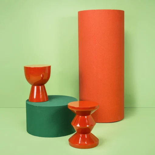 Discount Tabouret Zig Zag Plastique Rouge Orange / Plastique Laque - Unisexe Tabourets Bas