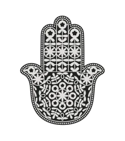 Best Sale Tapis Main De Fatma Plastique Blanc Noir / 99 X 150 Cm - Vinyle - Unisexe Déco Et Accessoires De Jardin