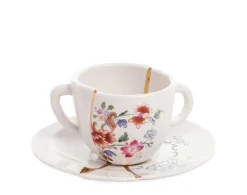 Discount Tasse A Cafe Kintsugi Ceramique Blanc / Set Tasse A Cafe Avec Soucoupe - Unisexe Tasses Et Mugs