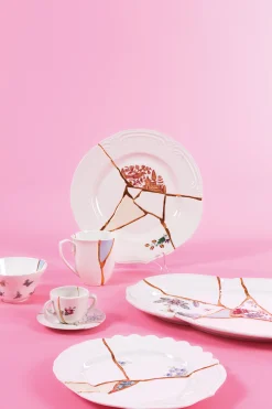 Discount Tasse A Cafe Kintsugi Ceramique Blanc / Set Tasse A Cafe Avec Soucoupe - Unisexe Tasses Et Mugs