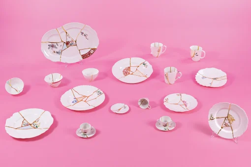 Discount Tasse A Cafe Kintsugi Ceramique Blanc / Set Tasse A Cafe Avec Soucoupe - Unisexe Tasses Et Mugs