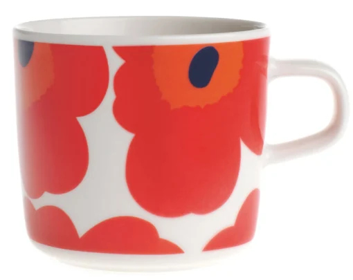 Outlet Tasse A Cafe Unikko Ceramique Blanc Rouge / 20 Cl - Unisexe Tasses Et Mugs