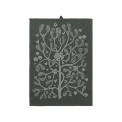 Store Torchon Mistletoe Tissu Vert / Coton Organique - 50 X 70 Cm - Unisexe Nettoyage Et Rangement