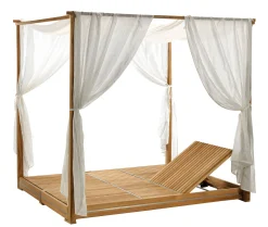 Cheap Transat Double Essenza Bois Naturel Bois / A Baldaquin - Inclinable / 170 X 215 Cm - Unisexe Bains De Soleil Chaises Longues Et Hamacs