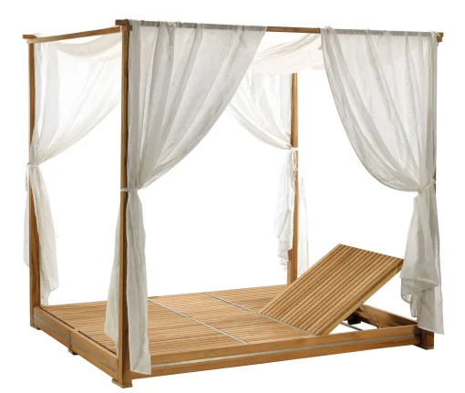 Cheap Transat Double Essenza Bois Naturel Bois / A Baldaquin - Inclinable / 170 X 215 Cm - Unisexe Bains De Soleil Chaises Longues Et Hamacs