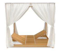 Cheap Transat Double Essenza Bois Naturel Bois / A Baldaquin - Inclinable / 170 X 215 Cm - Unisexe Bains De Soleil Chaises Longues Et Hamacs