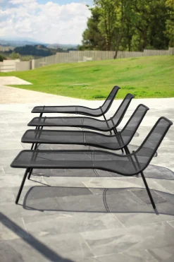Flash Sale Transat Fixe Round Metalmetal- Unisexe Bains De Soleil Chaises Longues Et Hamacs
