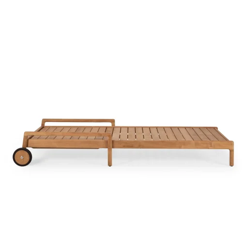 Cheap Transat Inclinable A Roulettes Jack Bois Naturel Bois - Unisexe Bains De Soleil Chaises Longues Et Hamacs