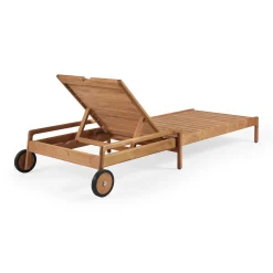 Cheap Transat Inclinable A Roulettes Jack Bois Naturel Bois - Unisexe Bains De Soleil Chaises Longues Et Hamacs