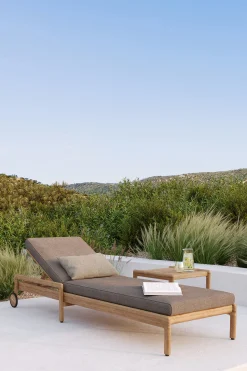 Cheap Transat Inclinable A Roulettes Jack Bois Naturel Bois - Unisexe Bains De Soleil Chaises Longues Et Hamacs