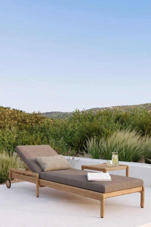Cheap Transat Inclinable A Roulettes Jack Bois Naturel Bois - Unisexe Bains De Soleil Chaises Longues Et Hamacs