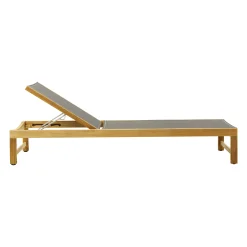 Sale Transat Inclinable A Roulettes Sand Bois Gris Bois & Gris / Teck - Unisexe Bains De Soleil Chaises Longues Et Hamacs