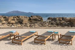 Sale Transat Inclinable A Roulettes Sand Bois Gris Bois & Gris / Teck - Unisexe Bains De Soleil Chaises Longues Et Hamacs