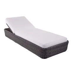 Hot Transat Inclinable Agora Plastique Blanc Marron Resine Tressee Marron & Tissu  / Rembourre - Unisexe Bains De Soleil Chaises Longues Et Hamacs