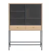 Outlet Vaisselier Gabin Metal Bois Gris / L 100 X H 140 Cm - Unisexe Commodes Buffets Armoires
