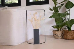New Vase Itac Metal Noir / Rectangulaire - L 34 X H 62 Cm - Unisexe Déco Et Accessoires De Jardin